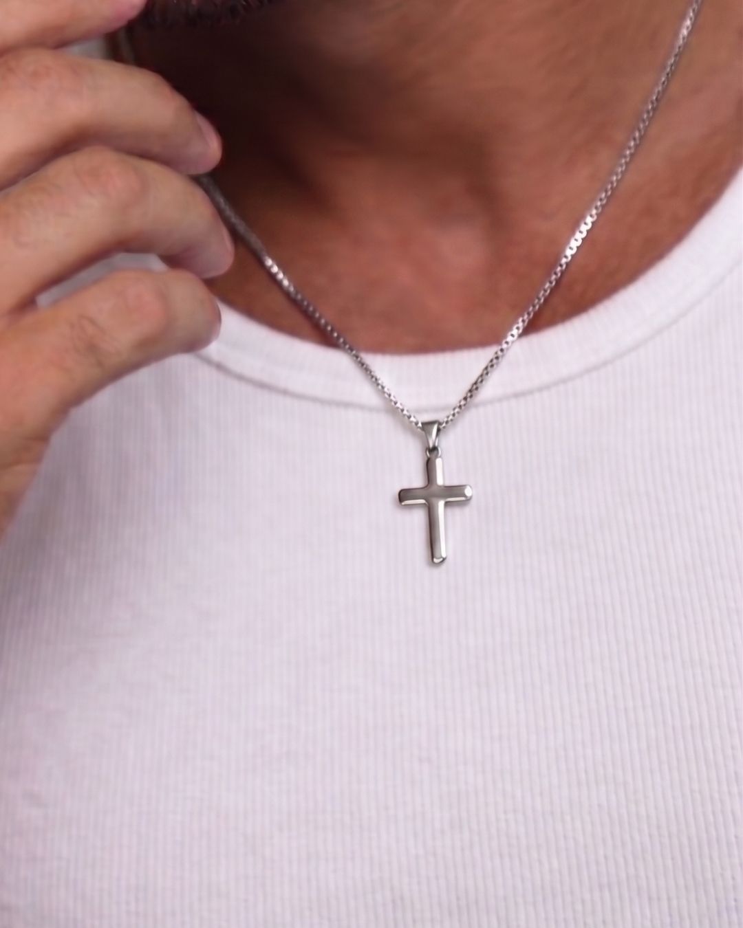 Corrente Groumet Crucifixo em aço