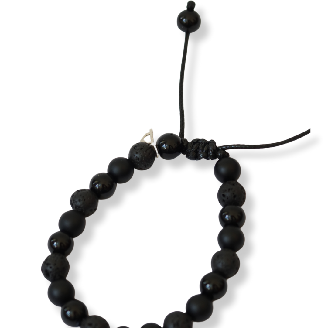 Pulseira Pedra Preto Fosco