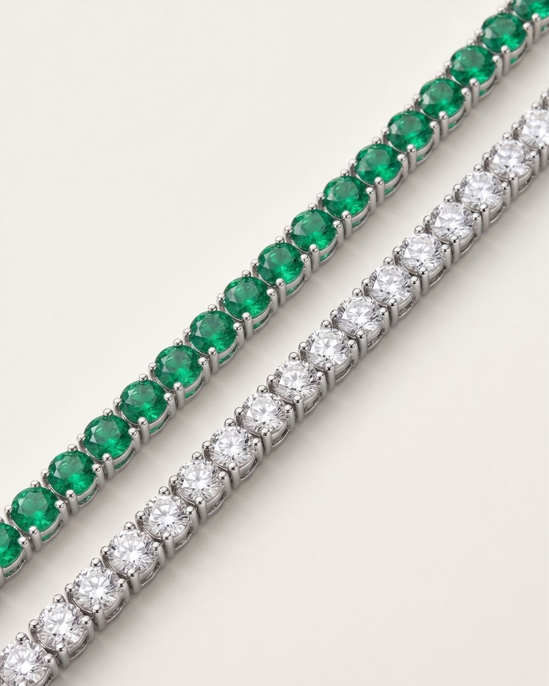 Pulseira Riviera Verde em prata 925