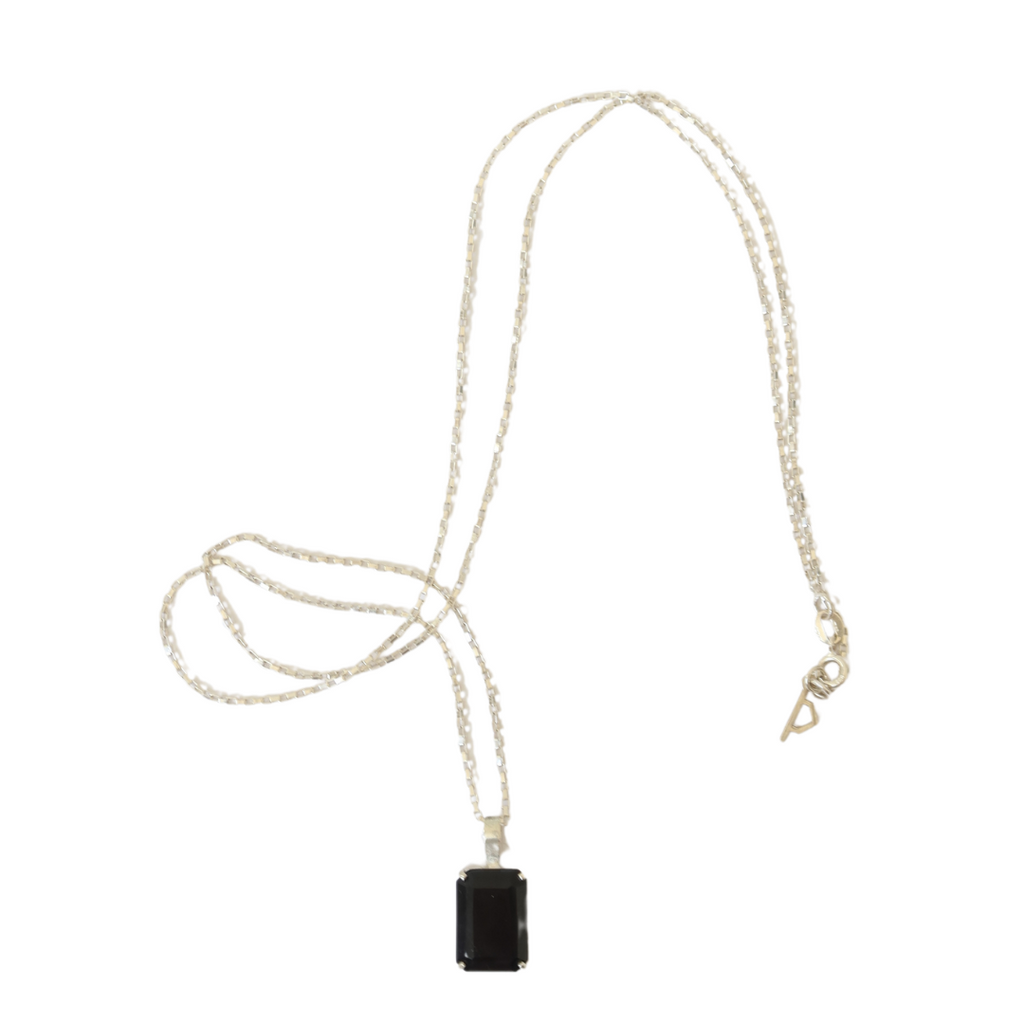 Corrente Elo Veneziano pingente Pedra Onix Lapidada em prata 925