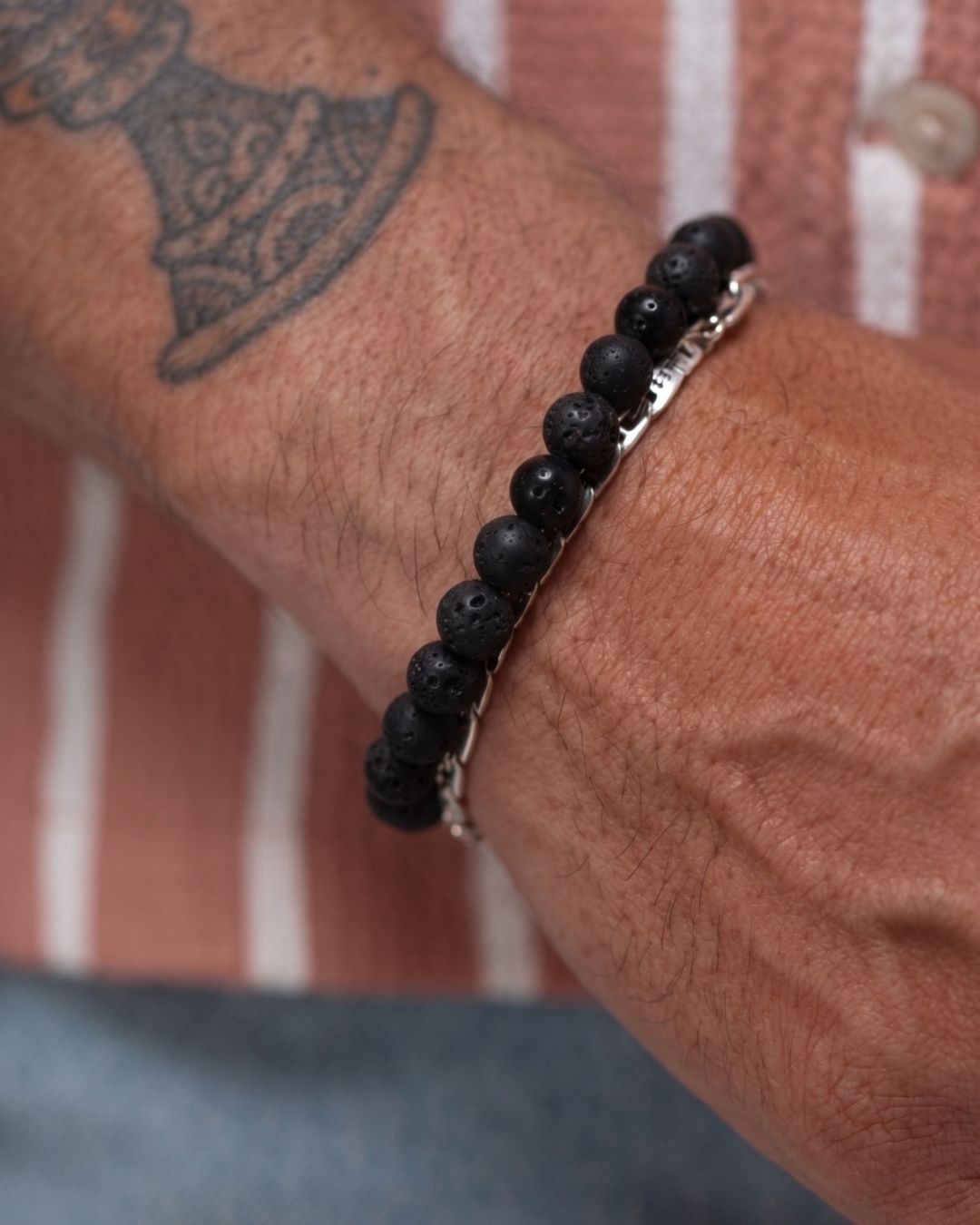 Pulseira Pedra Preto Fosco