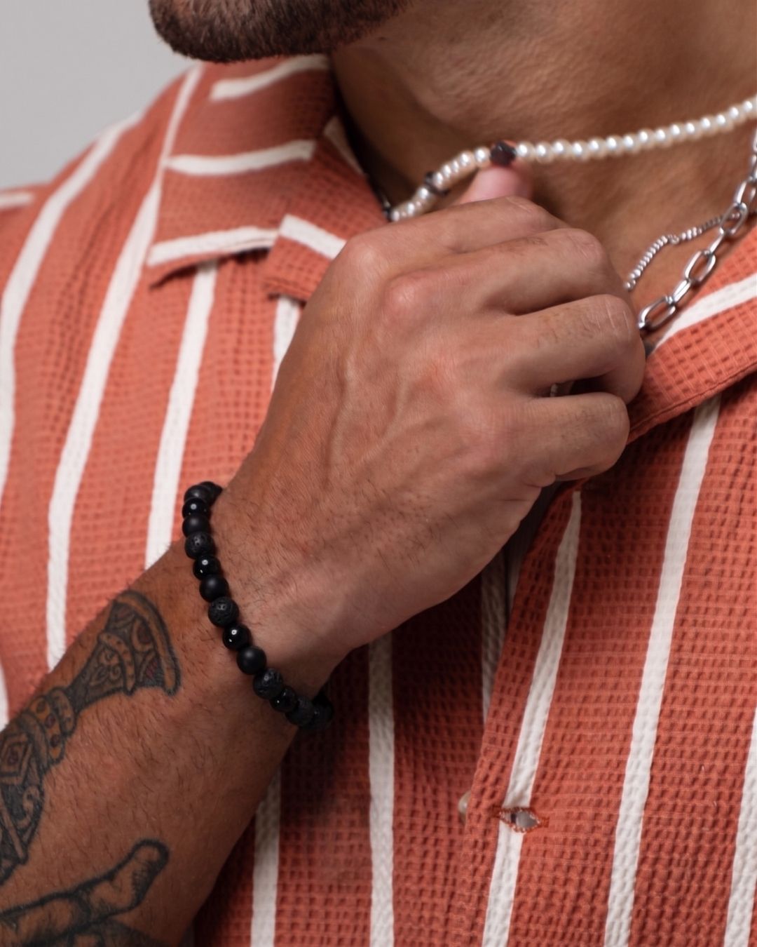Pulseira Pedra Preto Fosco