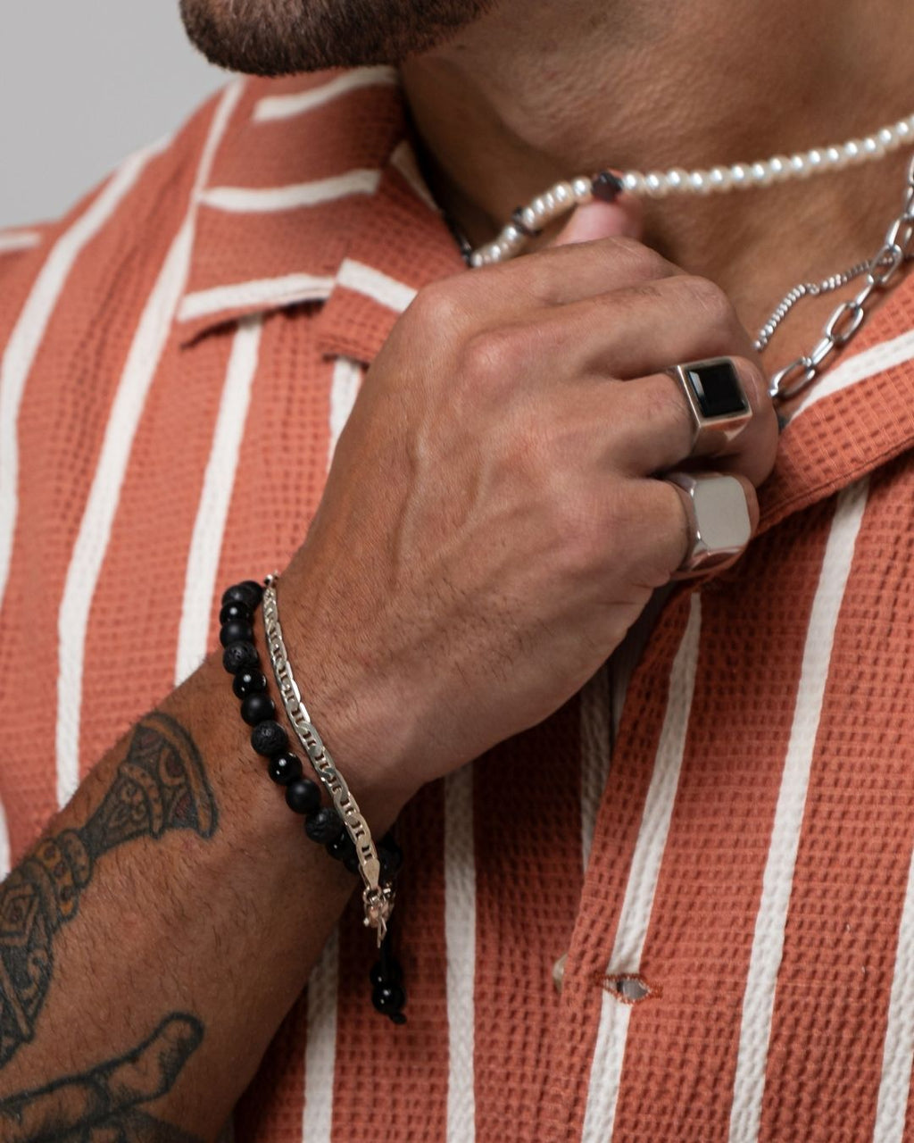 Pulseira Pedra Preto Fosco
