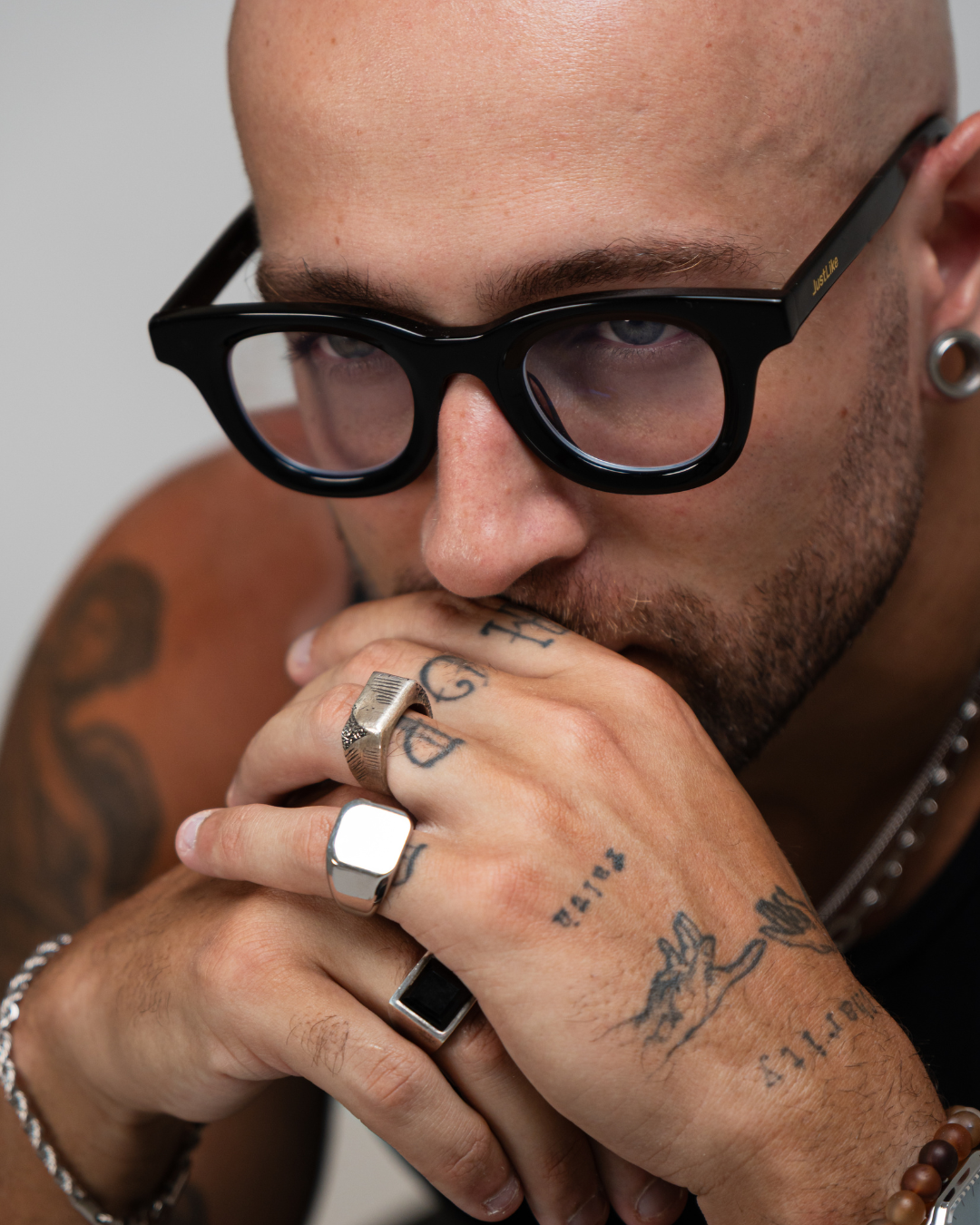 Anel Faceta Quadrada em aço