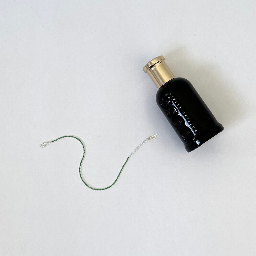 Pulseira Riviera Verde em prata 925