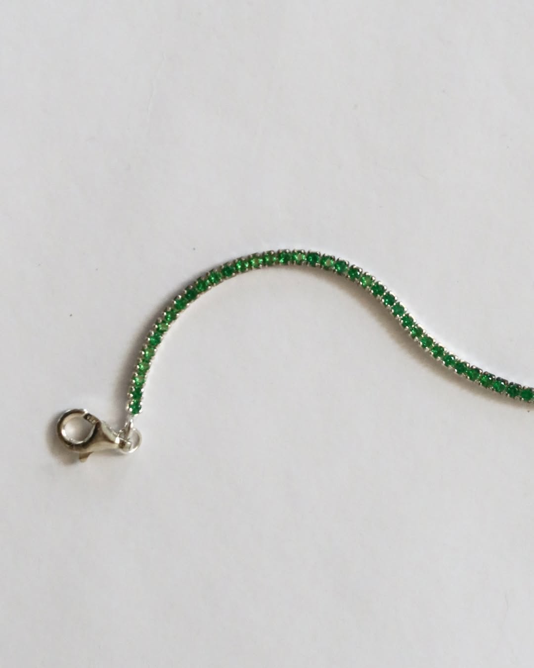 Pulseira Riviera Verde em prata 925